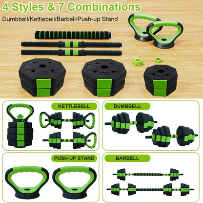 66lbs/88lbs Weight 4 in 1 Adjustable Kettlebell Set
