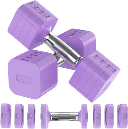 22LBS Adjustable Dumbbells Set with 4 Levels 4.4lb, 6.6lb, 8.8lb, 11lb, Hand Weights Sets