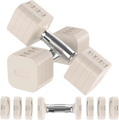 22LBS Adjustable Dumbbells Set with 4 Levels 4.4lb, 6.6lb, 8.8lb, 11lb, Hand Weights Sets