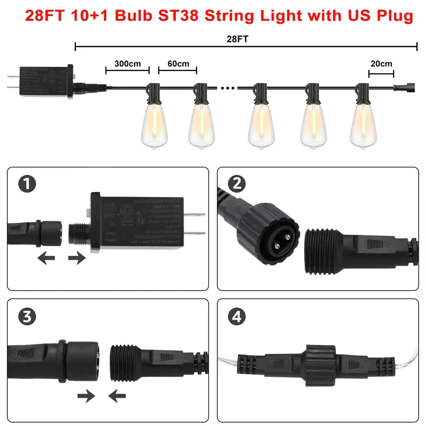 28ft Outdoor String Light