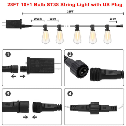 28ft Outdoor String Light
