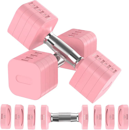 22LBS Adjustable Dumbbells Set with 4 Levels 4.4lb, 6.6lb, 8.8lb, 11lb, Hand Weights Sets