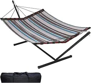 12FT 2 Person Hammock with Stand for Outdoor Relaxation