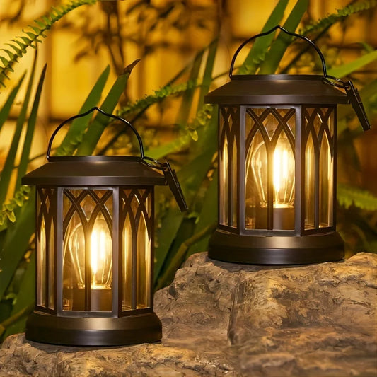 2 Pack Bright Solar Lantern Lights Outdoor