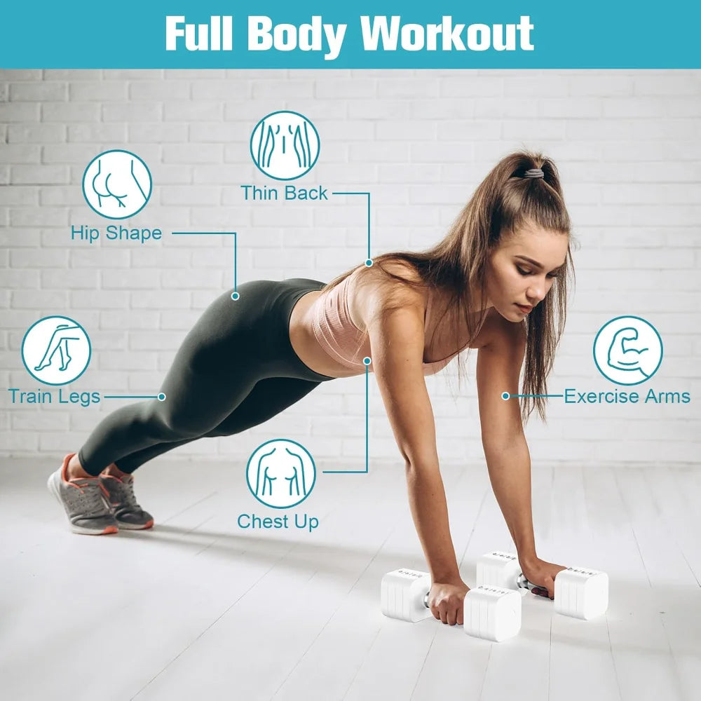 22LBS Adjustable Dumbbells Set with 4 Levels 4.4lb, 6.6lb, 8.8lb, 11lb, Hand Weights Sets