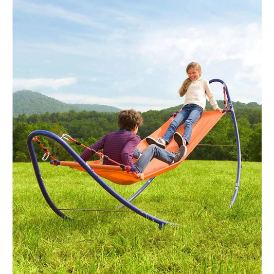 2-in-1 Kids’ Adjustable Outdoor Rocking Hammock with Rubber Stoppers, Holds Up to 300 Lbs